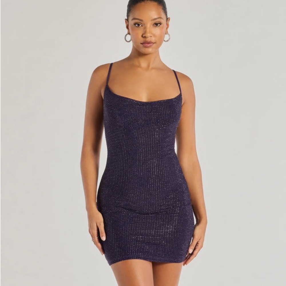 NWT purple mini dress with rhinestones